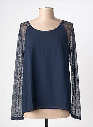 Top coupe cintrée manches longues bleu BLACK MOJITO femme