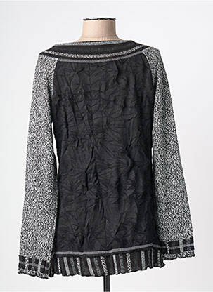 Pull tissage chiné manches longues gris KATMAI femme