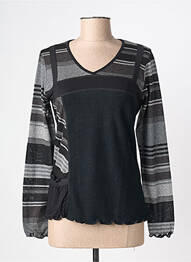 Pull stretch manches longues noir KATMAI femme