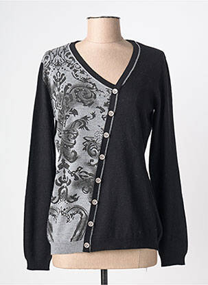 Pull coupe cintrée manches longues noir KATMAI femme