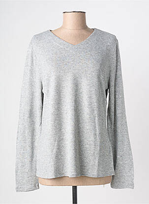Pull tissage chiné manches longues gris NINATI femme