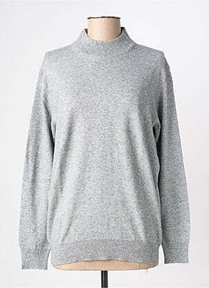 Pull tissage chiné manches longues gris TRICOBEL femme