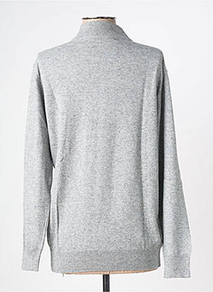 Pull tissage chiné manches longues gris TRICOBEL femme