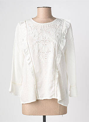 Blouse légère et transparente manches 3/4 beige LA PETITE ETOILE femme