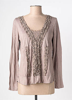 Top stretch manches longues marron KATMAI femme
