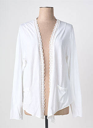 Gilet manches longues coupe cintrée blanc YERSE femme