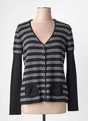 Gilet manches longues resserrée sur le bas noir KATMAI femme