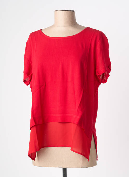 Blouse légère et transparente manches courtes rouge BLACK MOJITO femme