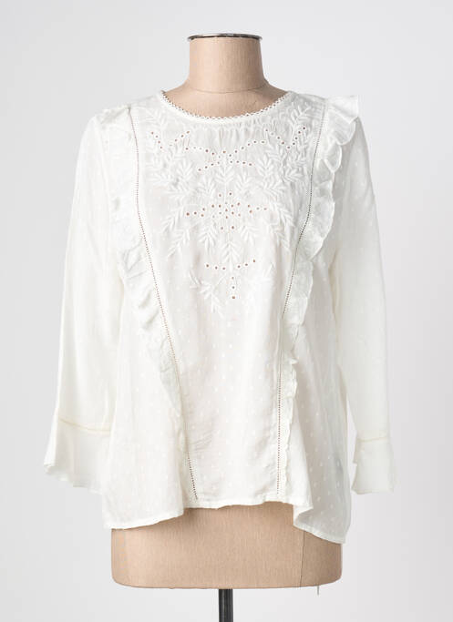 Blouse légère et transparente manches 3/4 beige LA PETITE ETOILE femme