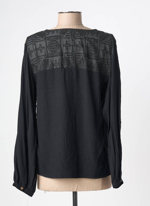 Blouse poignets boutonnés avec fente manches longues noir LA PETITE ETOILE femme