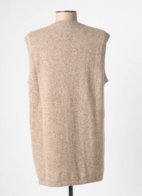 Gilet sans manche maille tricot marron FINETTE femme