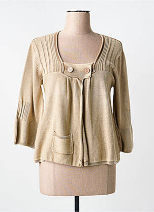Gilet manches longues manches 3/4 beige SOLOLA femme