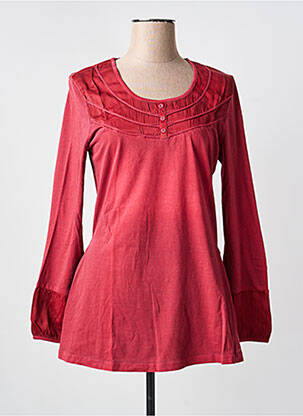 Tunique manches longues col rond rouge VINTAGE LOOK femme