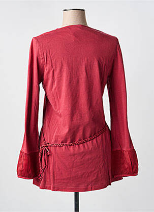 Tunique manches longues col rond rouge VINTAGE LOOK femme