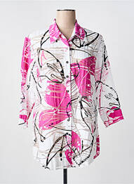 Chemisier coupe cintrée manches 3/4 rose CLAUDE DE SAIVRE femme
