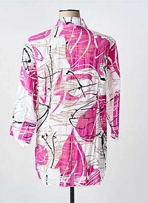 Chemisier coupe cintrée manches 3/4 rose CLAUDE DE SAIVRE femme