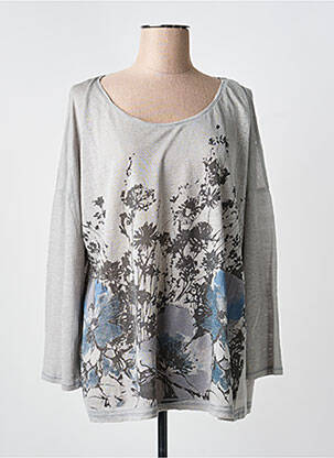 T-shirt coupe droite manches longues gris YERSE femme