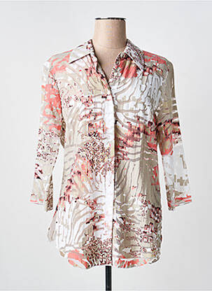 Chemisier coupe cintrée manches 3/4 beige CLAUDE DE SAIVRE femme