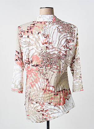 Chemisier coupe cintrée manches 3/4 beige CLAUDE DE SAIVRE femme