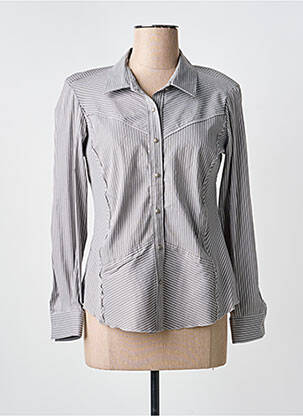 Chemisier coupe cintrée manches longues gris CLAUDE DE SAIVRE femme