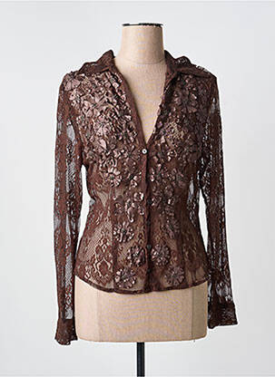 Chemisier coupe cintrée manches longues marron INFINITIF femme