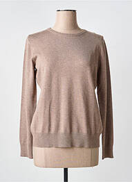 Pull tissage chiné manches longues marron TRIPODE femme