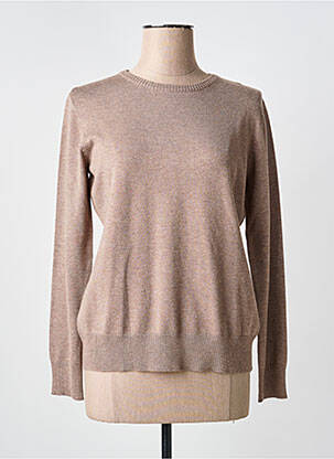 Pull tissage chiné manches longues marron TRIPODE femme