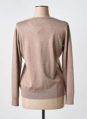 Pull tissage chiné manches longues marron TRIPODE femme