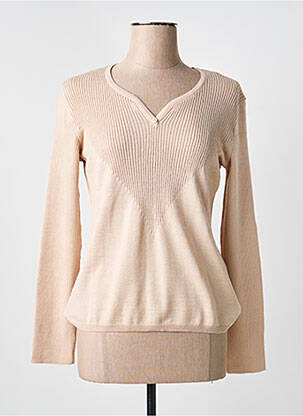 Pull coupe cintrée manches longues beige KATMAI femme