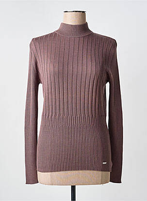 Pull stretch manches longues marron KATMAI femme