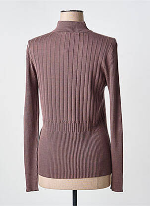 Pull stretch manches longues marron KATMAI femme