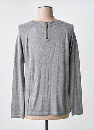 Pull tissage chiné manches longues gris MD'M femme