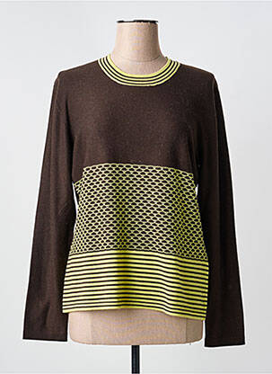 Pull coupe cintrée manches longues marron KATMAI femme