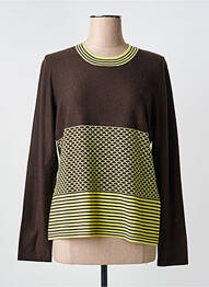 Pull coupe cintrée manches longues marron KATMAI femme