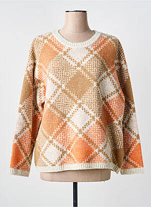 Pull stretch manches longues orange MD'M femme