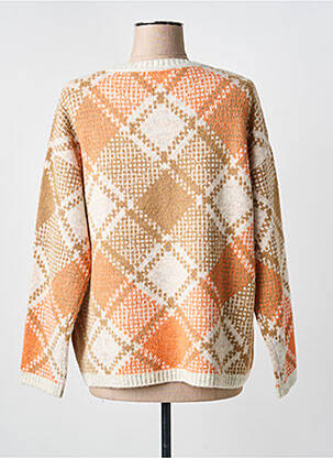 Pull stretch manches longues orange MD'M femme