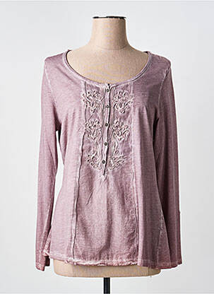 T-shirt stretch manches longues violet YERSE femme