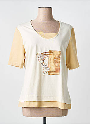 T-shirt stretch manches courtes beige PIER BÉ femme