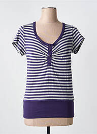 T-shirt col v manches courtes bleu PAUL BRIAL femme