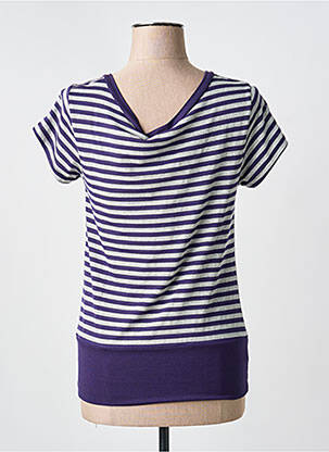 T-shirt col v manches courtes bleu PAUL BRIAL femme