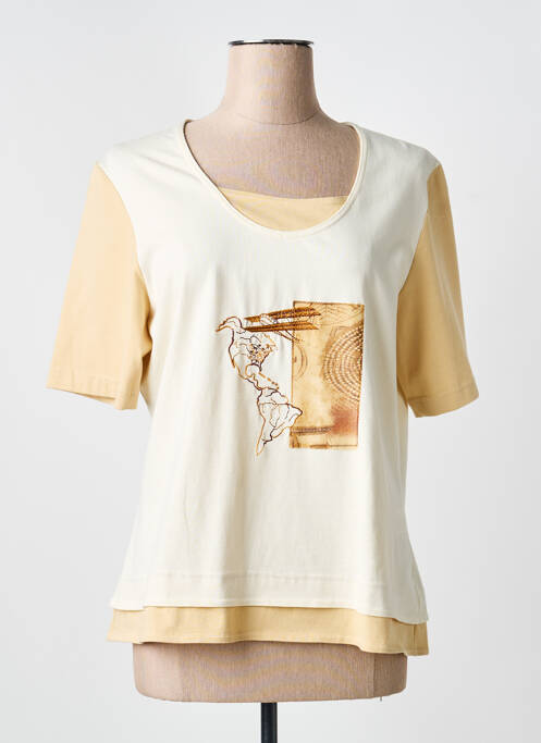T-shirt stretch manches courtes beige PIER BÉ femme