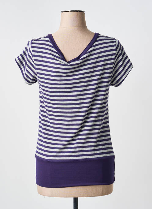 T-shirt col v manches courtes bleu PAUL BRIAL femme