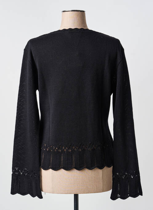 Pull coupe cintrée manches longues noir INFINITY femme