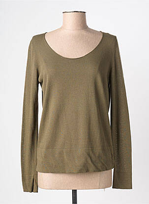 Pull coupe cintrée manches longues vert GIULIA B. femme