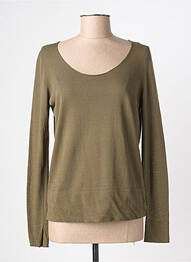 Pull coupe cintrée manches longues vert GIULIA B. femme