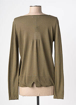 Pull coupe cintrée manches longues vert GIULIA B. femme