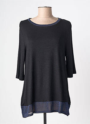 Pull tunique stretch manches 3/4 bleu AN' GE femme