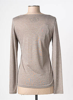 Pull tissage chiné manches longues marron CO2 femme