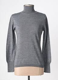 Pull col roulé tissage chiné manches longues gris YERSE femme