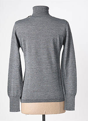 Pull col roulé tissage chiné manches longues gris YERSE femme